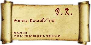 Veres Kocsárd névjegykártya