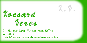 kocsard veres business card